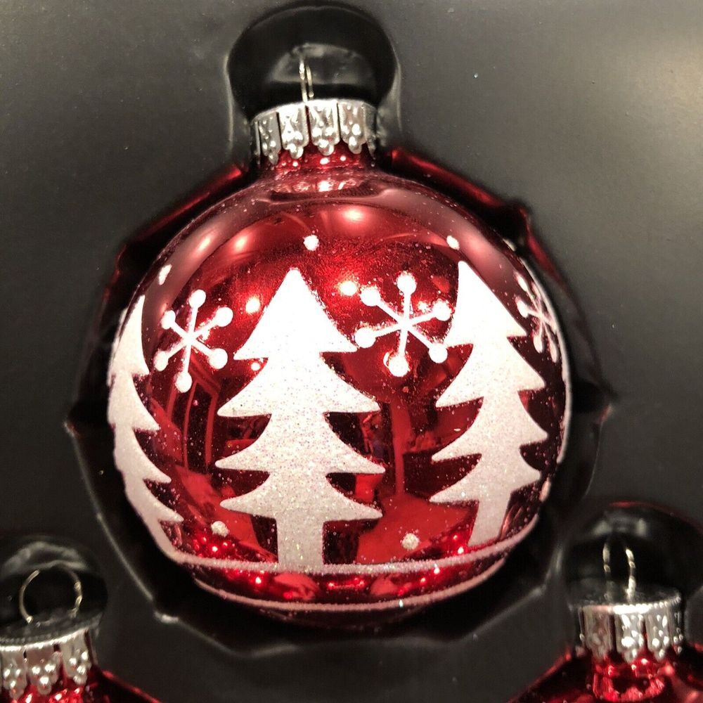 Kurt Adler Ornament Ball‎ Glass Christmas Tree Vintage Snowflake Vintage Sparkle - Picture 13 of 15